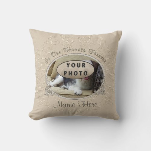 Your Pet Photo and Name Gifts for Loss of a Pet Throw Pillow