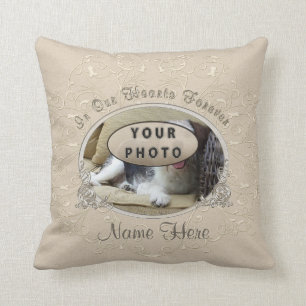 Your Pet Photo and Name Gifts for Loss of a Pet Throw Pillow
