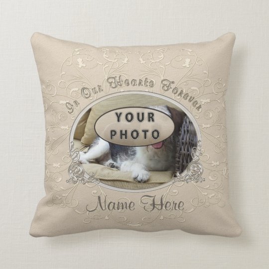 Your Pet Photo And Name Gifts For Loss Of A Pet Throw Pillow