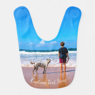 Your Pet Photo Baby Bib Gift with Custom Text
