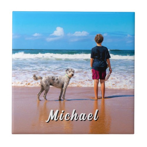 Your Pet Photo Ceramic Tile Gift Personalized Name