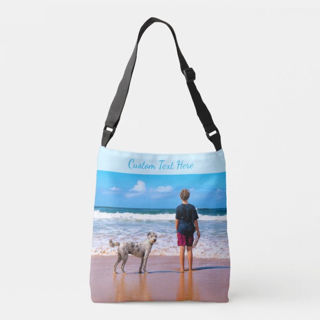 Your Pet Photo Crossbody Bag Custom Text Name (Back)