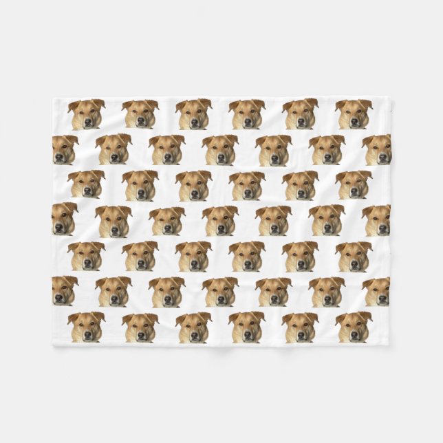 Your Pet Photo Dog Cat Custom Cute Funny Fleece Blanket (Front (Horizontal))