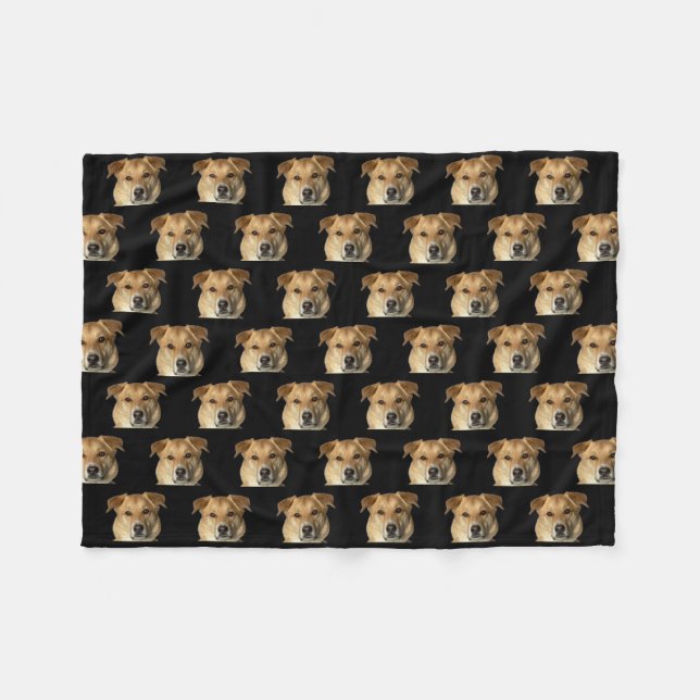 Your Pet Photo Dog Cat Custom Cute Funny Fleece Blanket (Front (Horizontal))