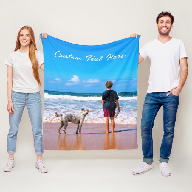 Your Pet Photo Fleece Blanket with Custom Text (In Situ)