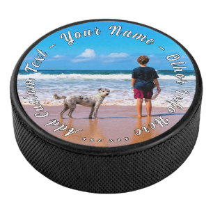 Your Pet Photo Hockey Puck Gift Custom Text Name