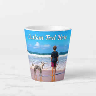 Your Pet Photo Latte Mug Gift with Custom Text
