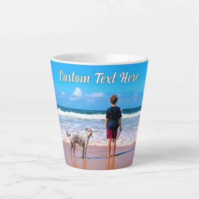 Your Pet Photo Latte Mug Gift with Custom Text (Front)