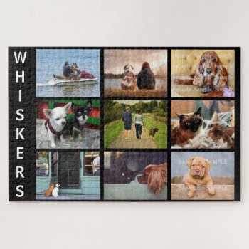 Your Pet Photo Memorial Collage Keepsake With Name Jigsaw Puzzle by petcherishedangels at Zazzle