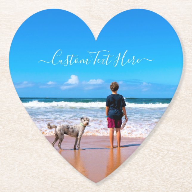 Your Pet Photo Paper Coaster with Custom Text (Front)