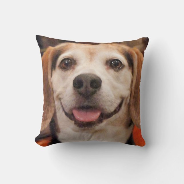 Your Pet Photo Personalized Dog Cat Throw Pillow (Front)