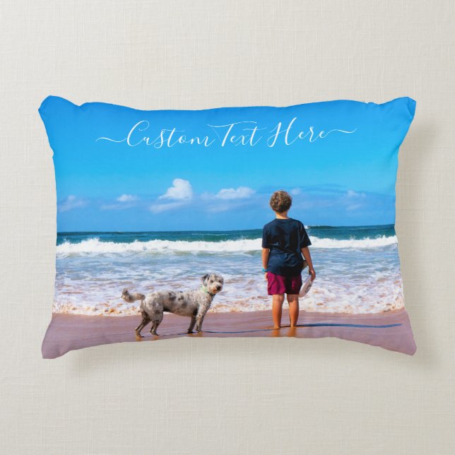 Your Pet Photo Pillow Gift with Custom Text Name (Front)