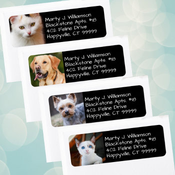 Your Pet Photo Return Address Labels by DustyFarmPaper at Zazzle