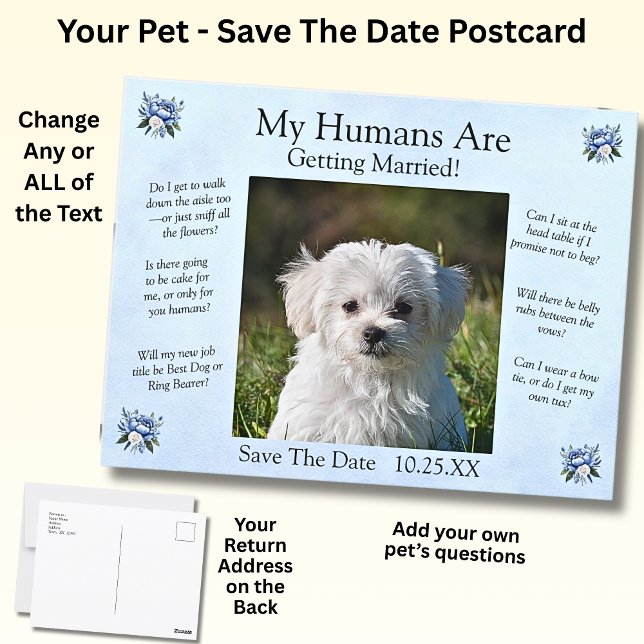 Your Pet Photo - Save The Date Postcard (Creator Uploaded)