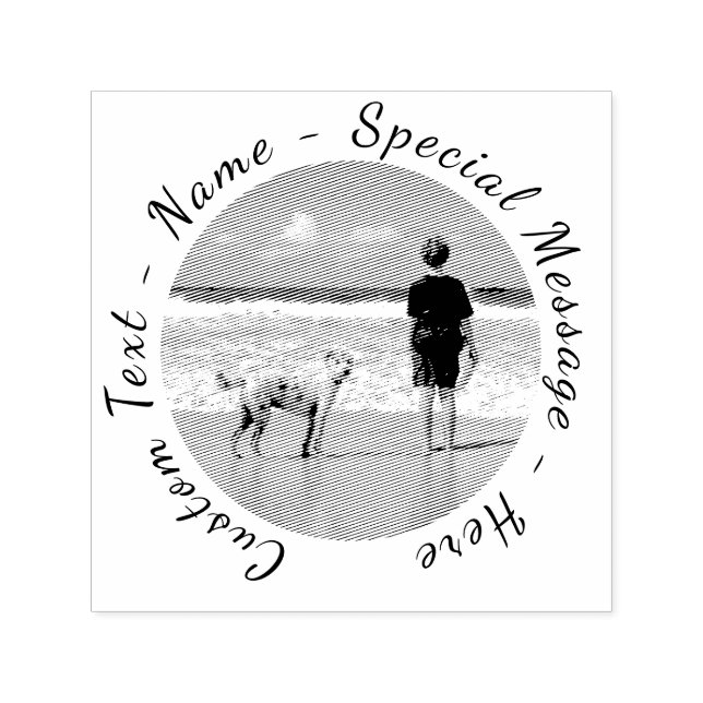Your Pet Photo Stamp Example with Custom Text (Design)