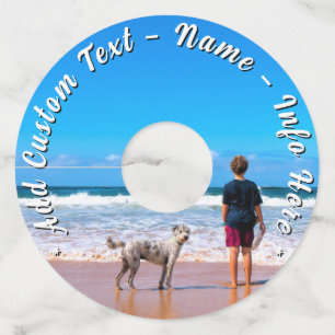 Your Pet Photo Wine Glass Tag Personalized Text