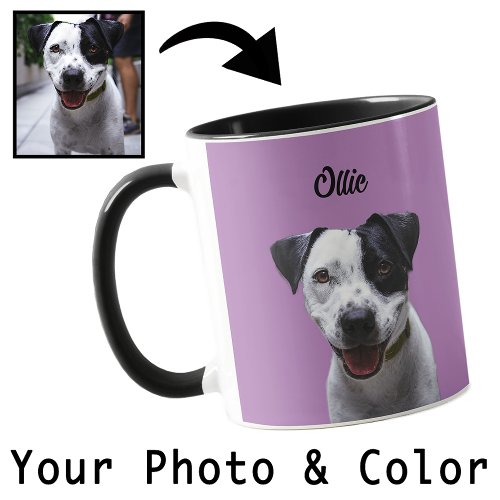 Your Pet Photo Your Color Cute Gift for Dog Mom   Mug