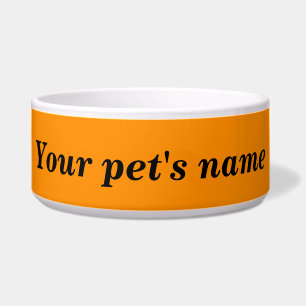Your Pet’s Name With Orange Background on Pet Bowl