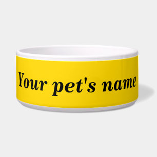 Your Pet’s Name With Yellow Background on Pet Bowl