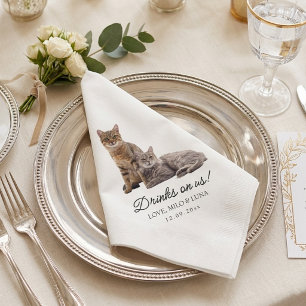 Your Pets Cats Photo Custom Wedding Napkins