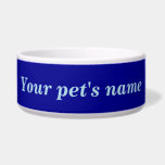 Your Pet's Name on Blue Background on Pet<br><div class="desc">Pet bowl that you can customize to put the name of your dog, cat and other pets. Design colors are light blue texts on blue background. Please check the appearance after typing your pet’s name. If the appearance is pleasing to you, you can place your order now. If you need...</div>