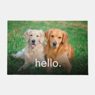Your Pet's Photo w/ Hello Featuring Dog Cat  Doormat