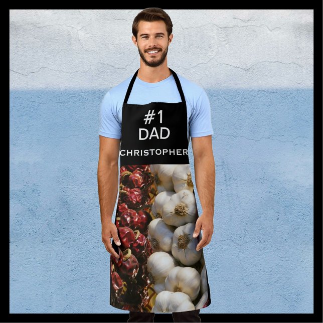 Your Photo, #1 Dad, Name, or Garlic / Peppers Apron (Creator Uploaded)