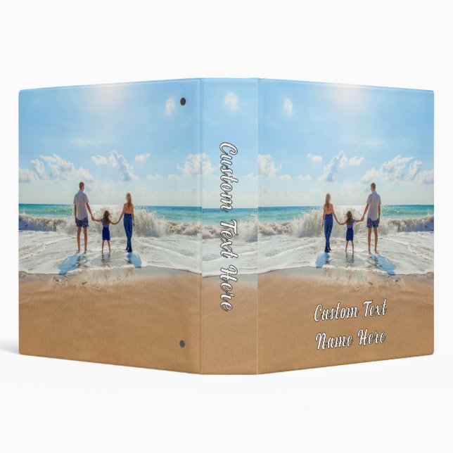 Your Photo 3 Ring Binder with Custom Text (Background)