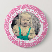 Your Photo 60th Birthday Number Pattern | Pink