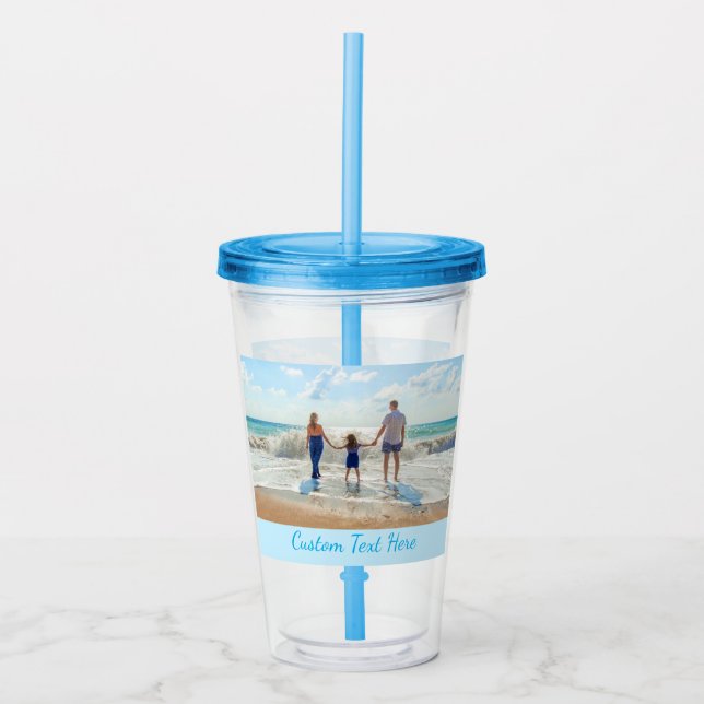 Your Photo Acrylic Tumbler with Custom Text (Front)