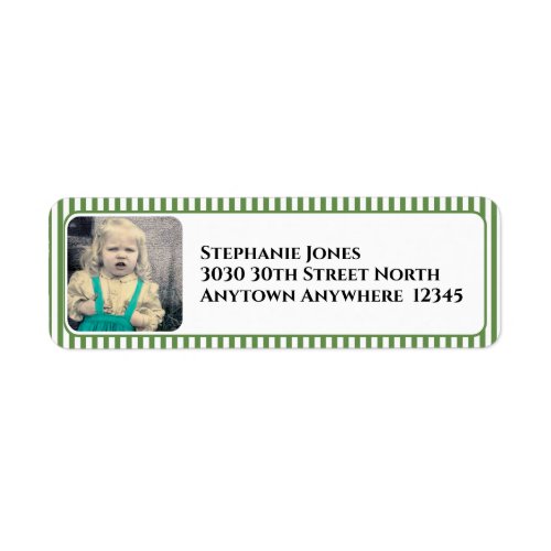 Your Photo All Ages Simple Stripes Pattern Green Label