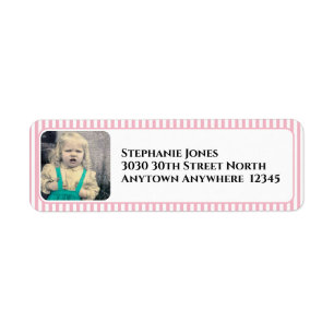 Your Photo All Ages Simple Stripes Pattern Pink Label