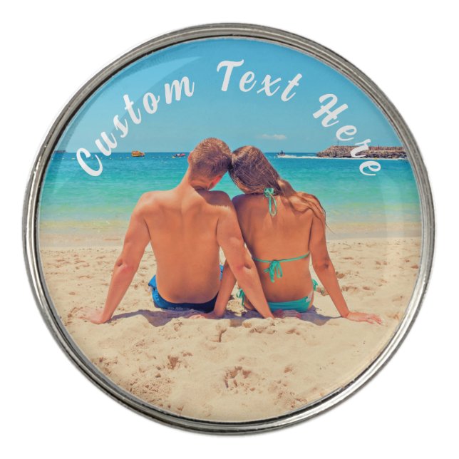 Your Photo and Custom Text Golf Ball Marker (Front)