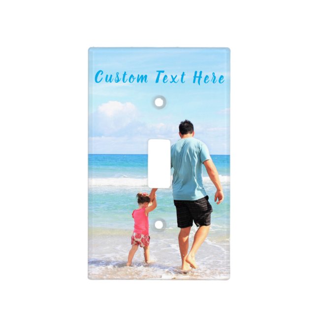 Your Photo and Custom Text Light Switch Cover (Front)