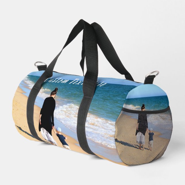 Your Photo and Custom Text Personalized Duffle Bag (Right Corner)