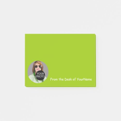 Your Photo and Message Customize Easily Lime Green Post_it Notes