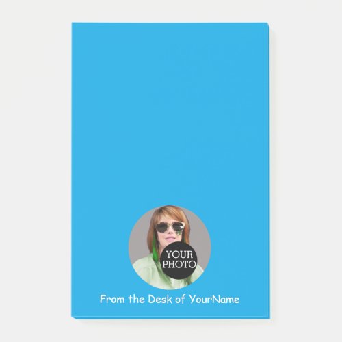 Your Photo and Message Customize This Easily Blue Post_it Notes