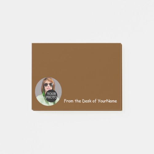 Your Photo and Message Customize This Easily Brown Post_it Notes