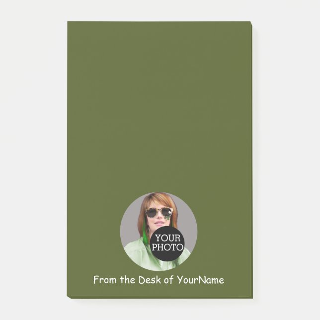 Your Photo and Message Customize This Easily Olive Post-it Notes (Front)