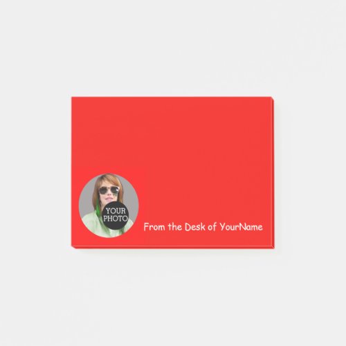 Your Photo and Message Customize This Easily Red Post_it Notes