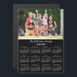 Your Photo and Name Custom Black 2020 Calendar<br><div class="desc">Keep the people you love nearby with a customizable 2020 calendar magnetic card. Replace the sample photo and name with your own in the sidebar. The custom text is in a modern white script font. Below it is a small white 2020 calendar on a black background. Makes a great personalized...</div>