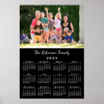 Your Photo and Name Custom Black 2023 Calendar Poster<br><div class="desc">Keep the people you love nearby with a personalized 2023 calendar poster. Replace the sample photo and name with your own in the sidebar. The custom text is in a modern white script font. Below it is an easy to read white 2023 calendar on a black background. Calendar design copyright...</div>