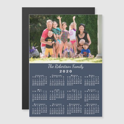 Your Photo and Name Custom Blue 2020 Calendar