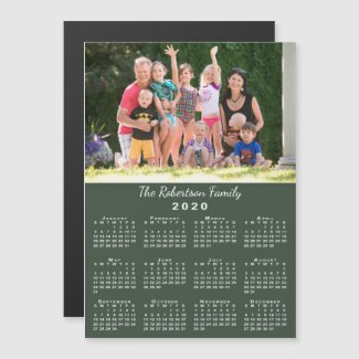 Your Photo and Name Custom Green 2020 Calendar