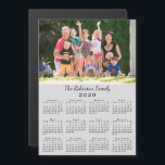 Your Photo and Name Custom Grey 2020 Calendar<br><div class="desc">Keep the people you love nearby with a customizable 2020 calendar magnetic card. Replace the sample photo and name with your own in the sidebar. The custom text is in a modern black script font. Below it is a small black 2020 calendar on a grey background. Makes a great personalized...</div>