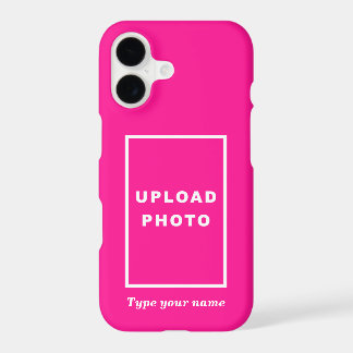 Your Photo and Name on Pink Background iPhone 17 Case