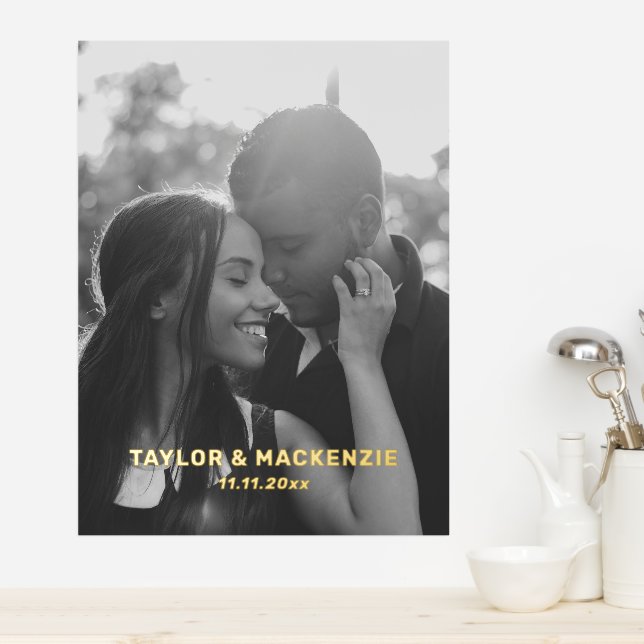 Your Photo and Names Personalized Typography Foil Prints (In Situ (Kitchen))