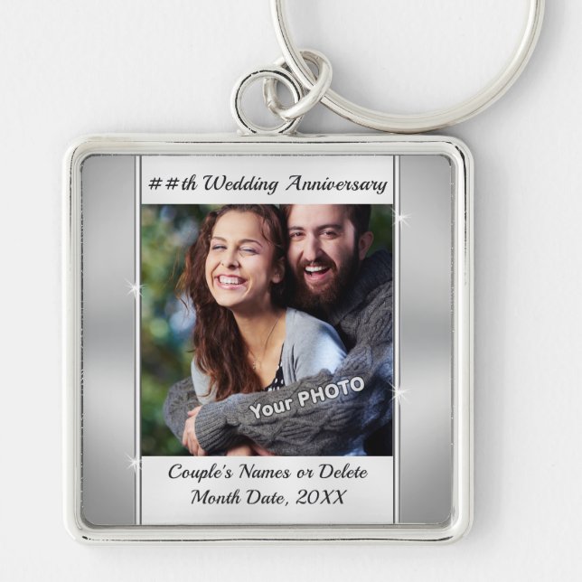 Your Photo and Personalized Anniversary Keychains (Front)