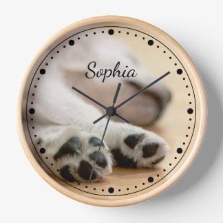 Your Photo And Text &amp; Any Color Dotted Clock Face