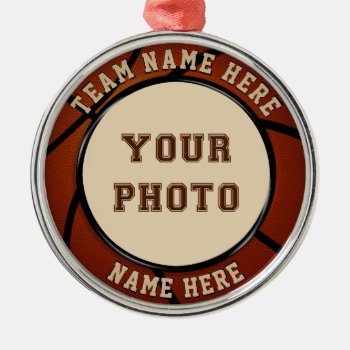 Your Photo And Text Basketball Ornaments by YourSportsGifts at Zazzle